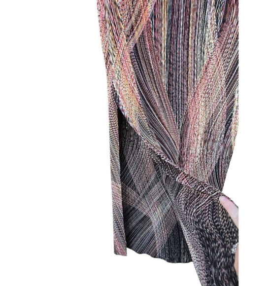 🌈 Tempo Paris Y2K 90s Abstract Striped Knit Maxi Skirt Red Black M - Picture 4 of 7
